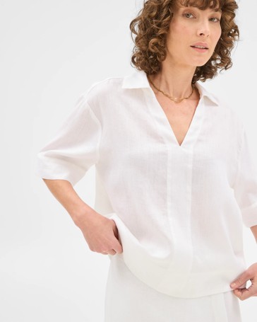 European Linen Popover Shirt
