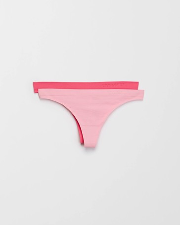 2 Pack Seamfree Embossed G-String Briefs - Lily Loves