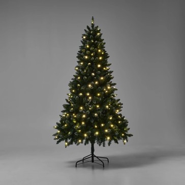 2.13m (7ft) Flocked Pine Prelit Christmas Tree - Anko
