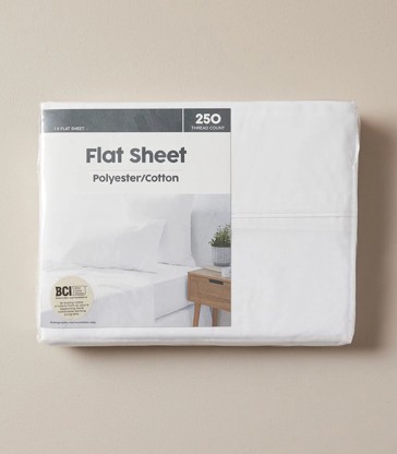 250 Thread Count Polyester Cotton Flat Sheet