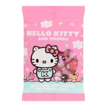 Hello Kitty and Friends Strawberry Cream Milk Choc Eggs 100g