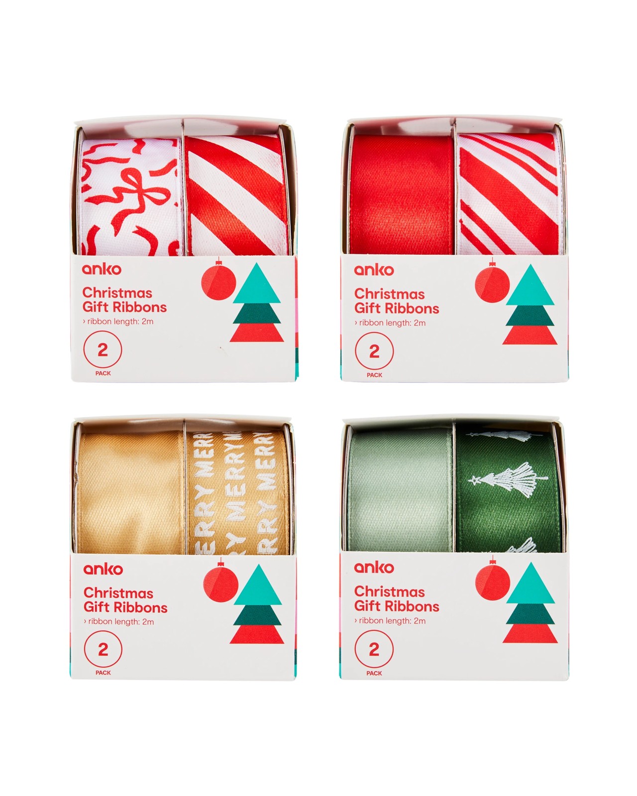 Anko 2 Pack Christmas Gift Ribbons - Assorted 3 of 3