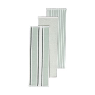 3 Pack Green Stripe Tea Towels - Anko