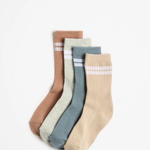 Maxx Australian Cotton Blend 4 Pack Boys Rib Crew Socks thumbnail 2