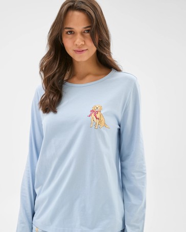 Australian Cotton Long Sleeve Slogan Sleep T-Shirt