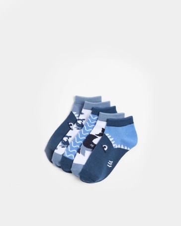 Low Cut Sharks Socks 5 Pack - Maxx