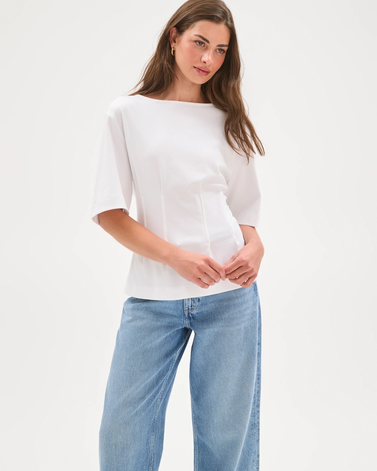 Petites Australian Cotton Short Sleeve Waisted Top 5 of 5