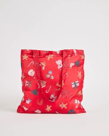 Fold Up Christmas Shopper Tote Bag