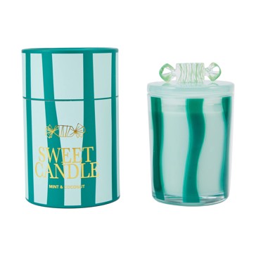 Christmas Green Glass Candy Candle - Anko