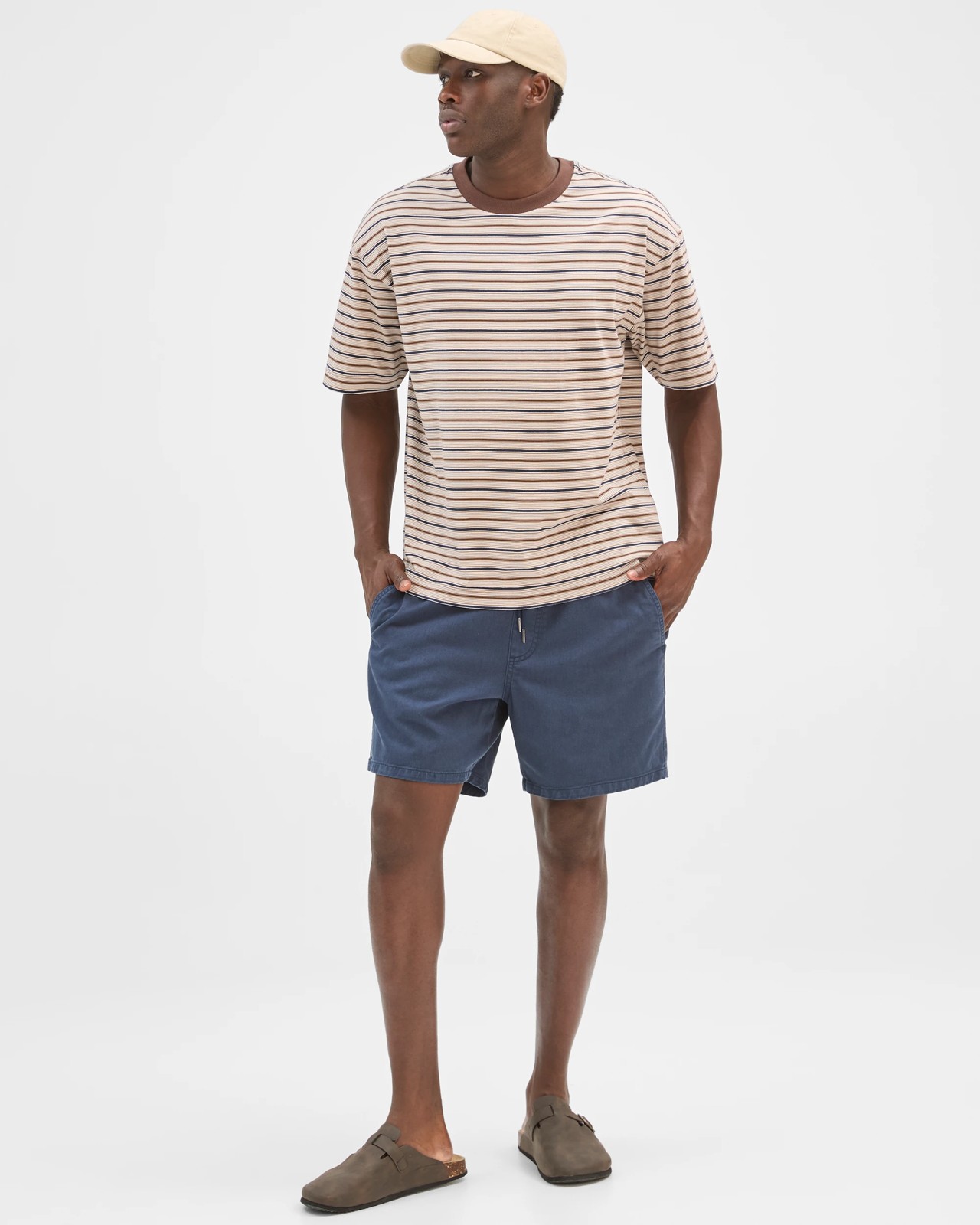 Commons Australian Cotton Stripe T-Shirt - Brown Stripe 2 of 6