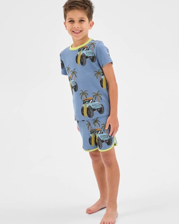 Organic Cotton Younger Boys Elevated Knit Waffle Pyjama Set