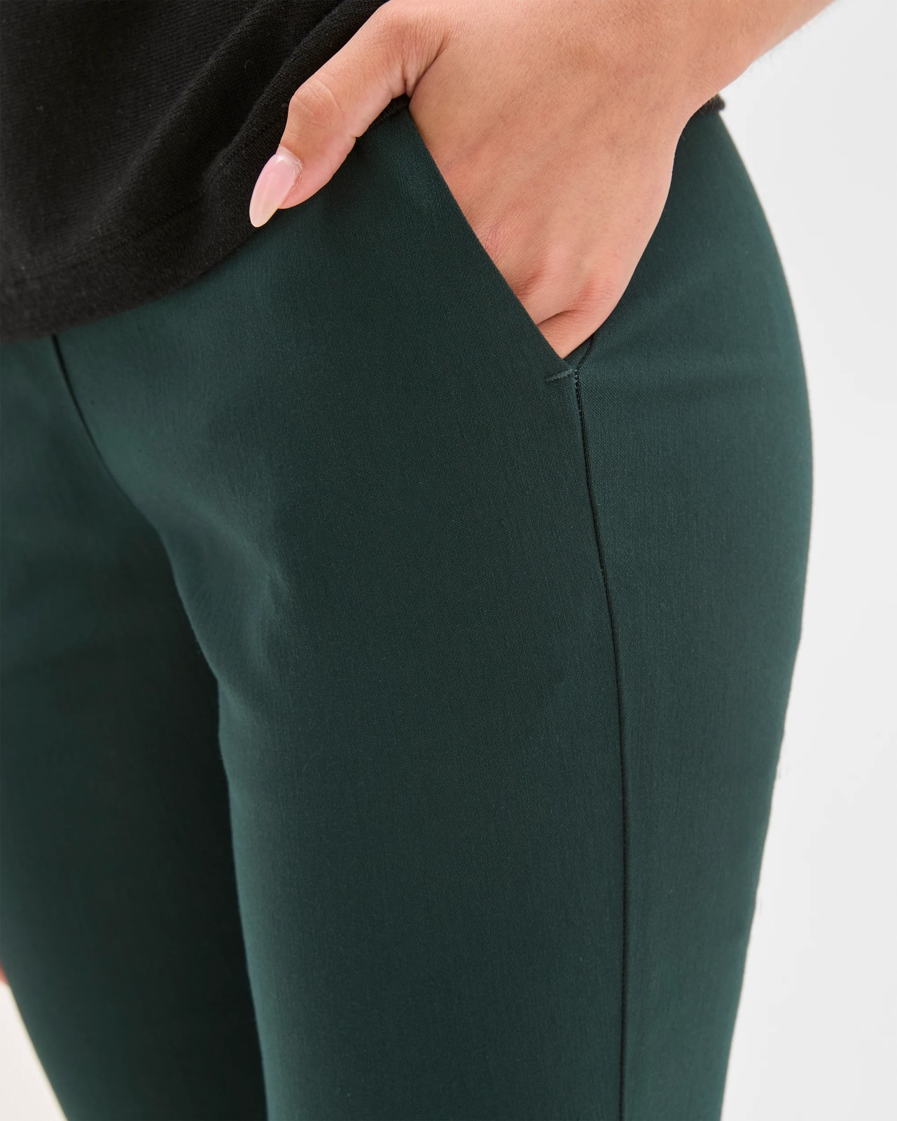 Petites Ankle Length Bengaline Pants - Carrie - Midnight Jade 3 of 5