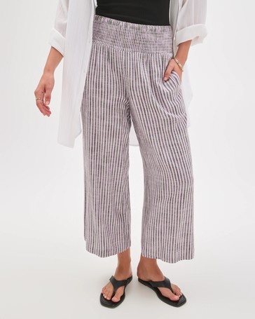 Resort Shirred Waist Culotte Pants