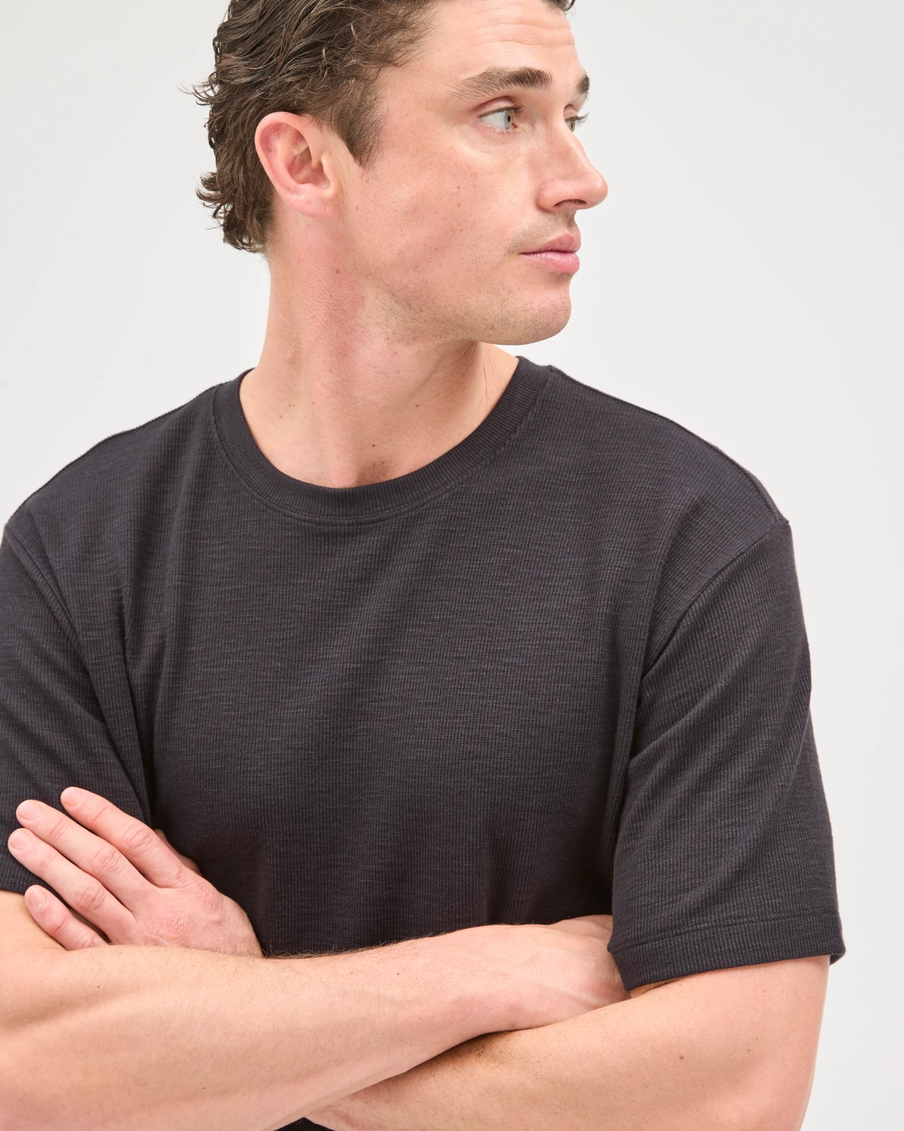 Australian Cotton Fashion Textured T-Shirt - Black 3 of 6