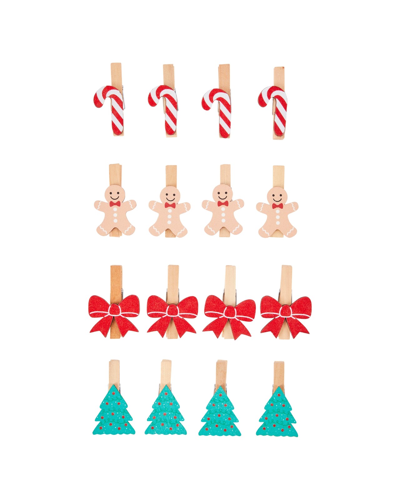 Anko 16 Piece Christmas Craft Novelty Pegs 2 of 6