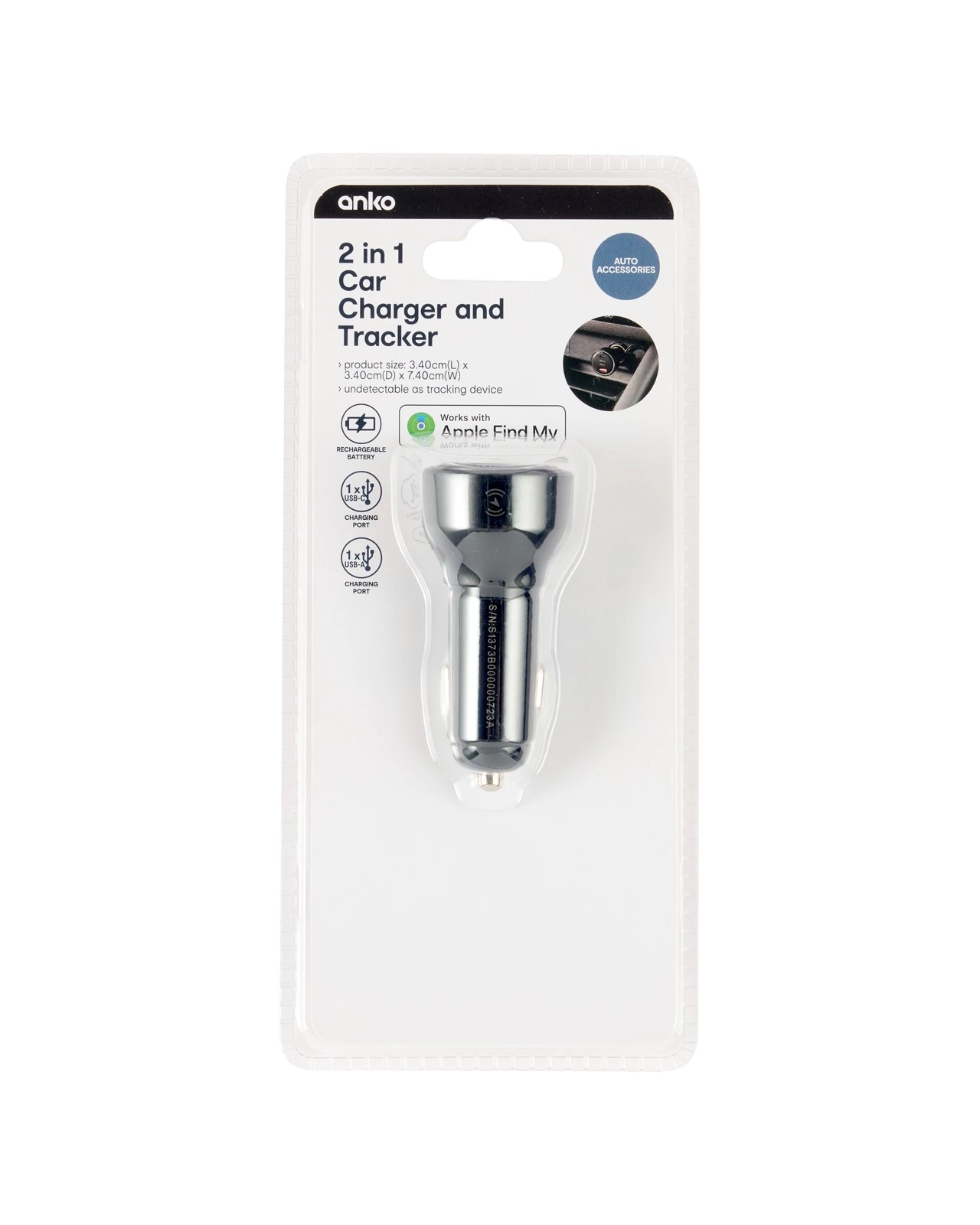 Anko 2-In-1 Car Charge Tracker 4 of 5