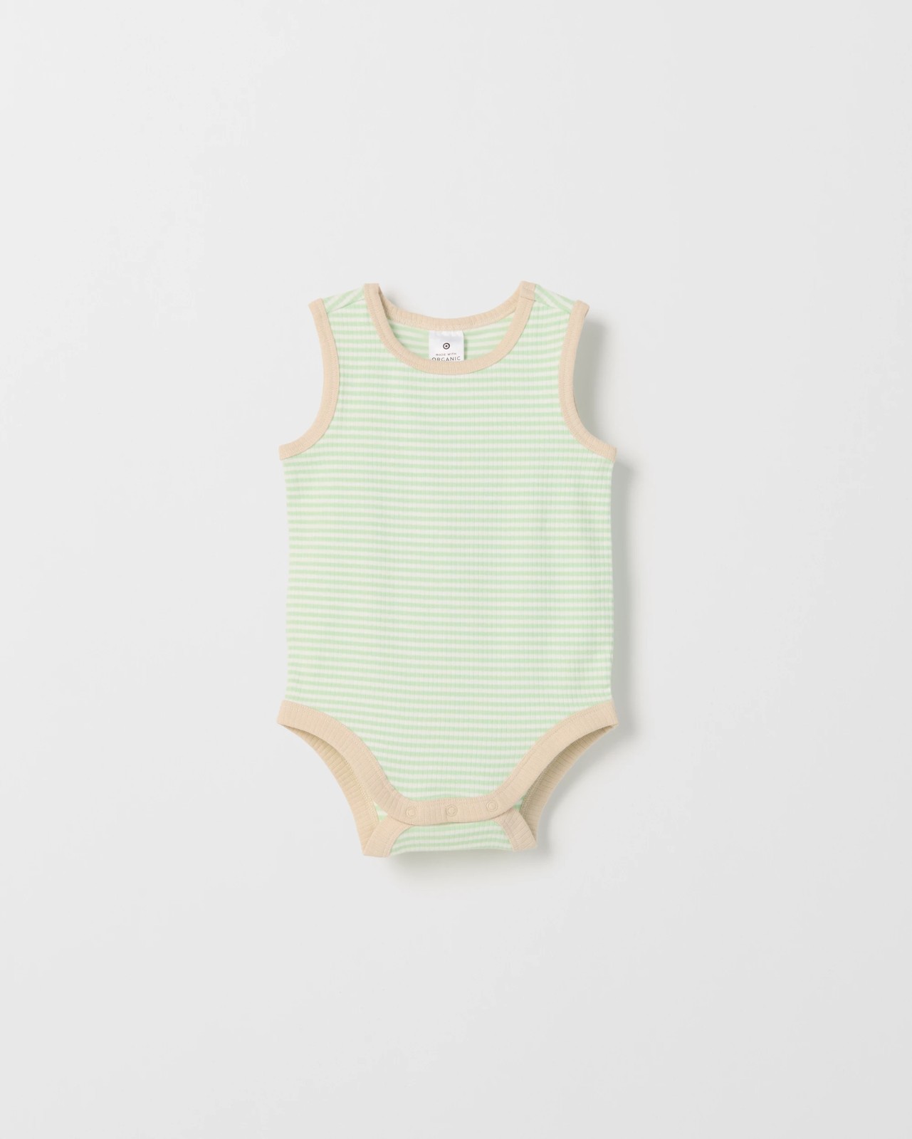 Baby Organic Cotton 3 Pack Sleeveless Rib Bodysuits - Multi Ice Cream 4 of 5