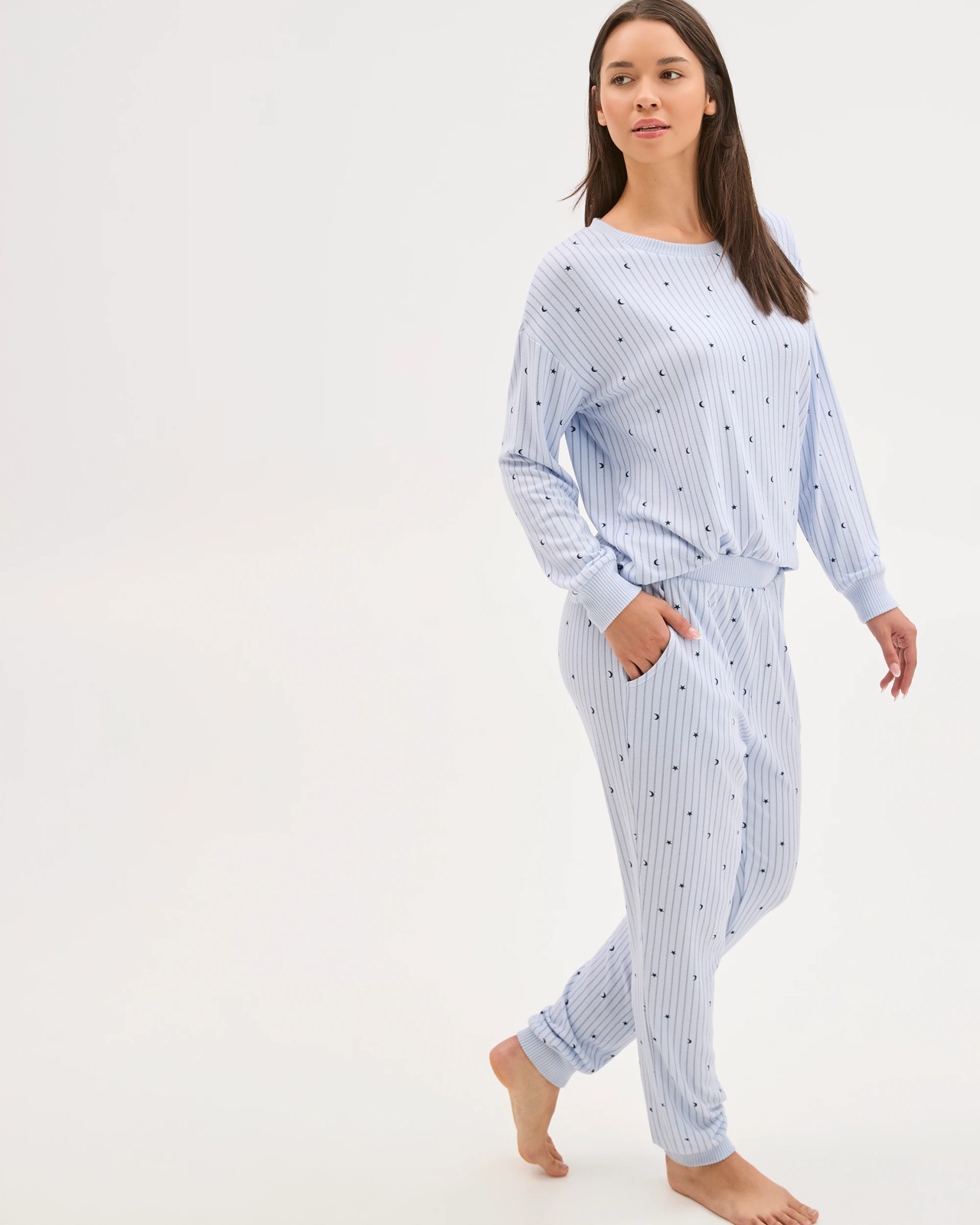 Printed Cosy Pyjama Sleep Set - Moon & Stars 3 of 5