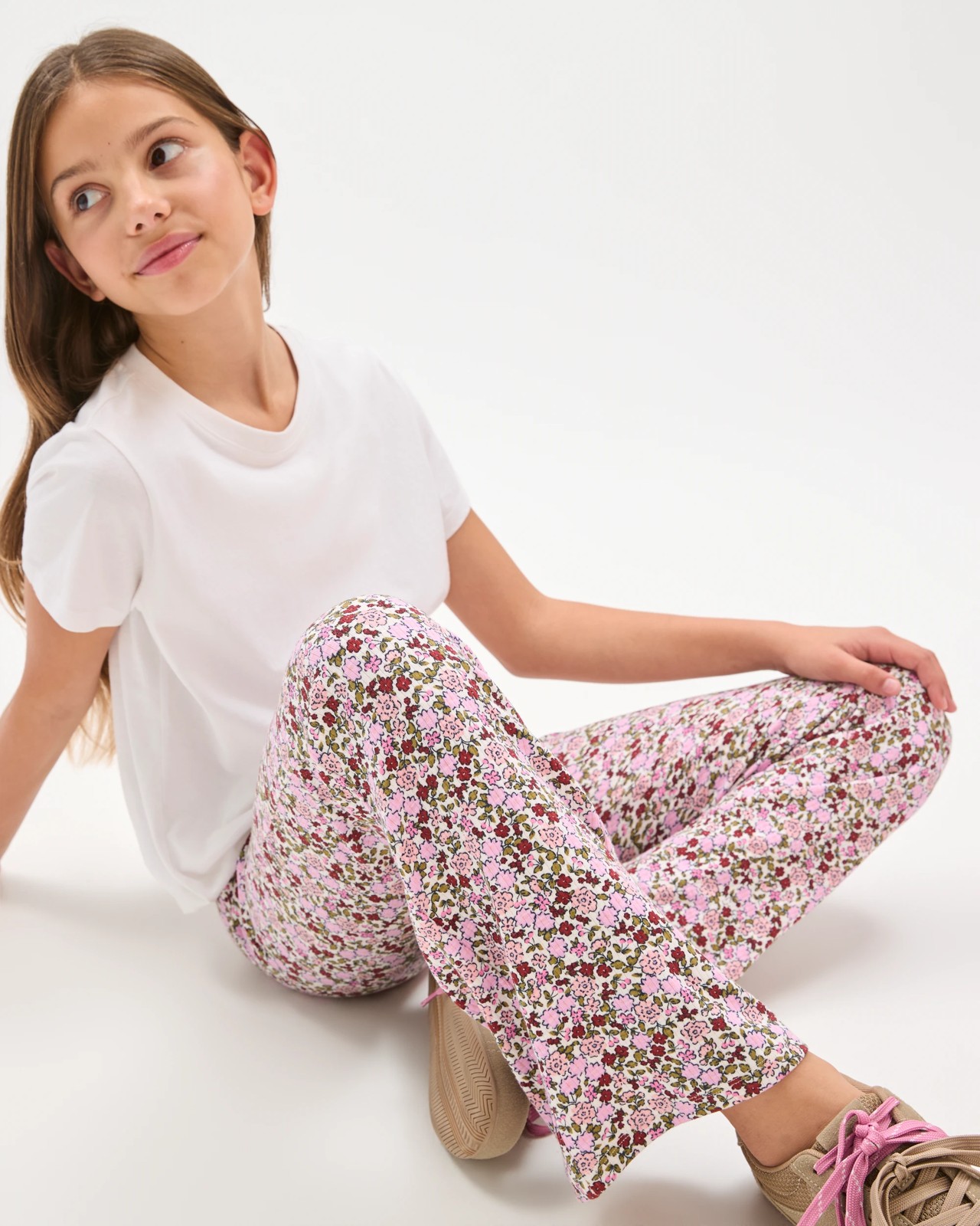 Rib Flare Print Leggings - AOP Purple 2 of 6