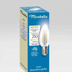 Mirabella Filament LED 2W E14 Small Edison Screw Light Bulb - Clear Warm White product image
