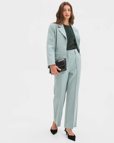 Petites Single Breasted Self Stripe Blazer
