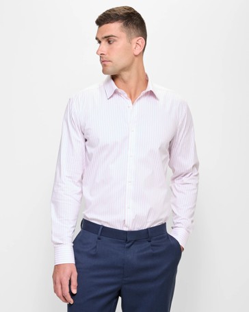 Long Sleeve Stripe Tailored Shirt - Preview