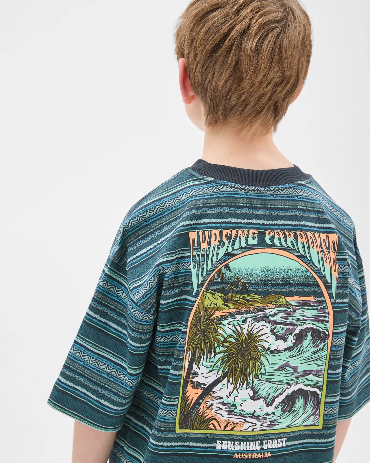 Australian Cotton Graphic Print T-Shirt - Surf Teal 4 of 5