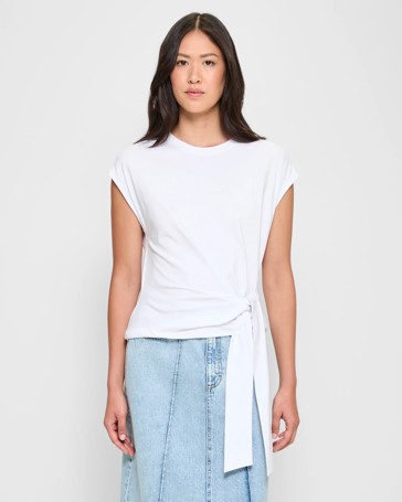 Australian Cotton Tie Waist Knit Top