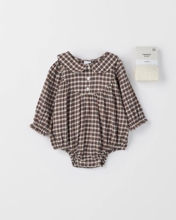 Baby Woven Bodysuit and Tights 2 Piece Set