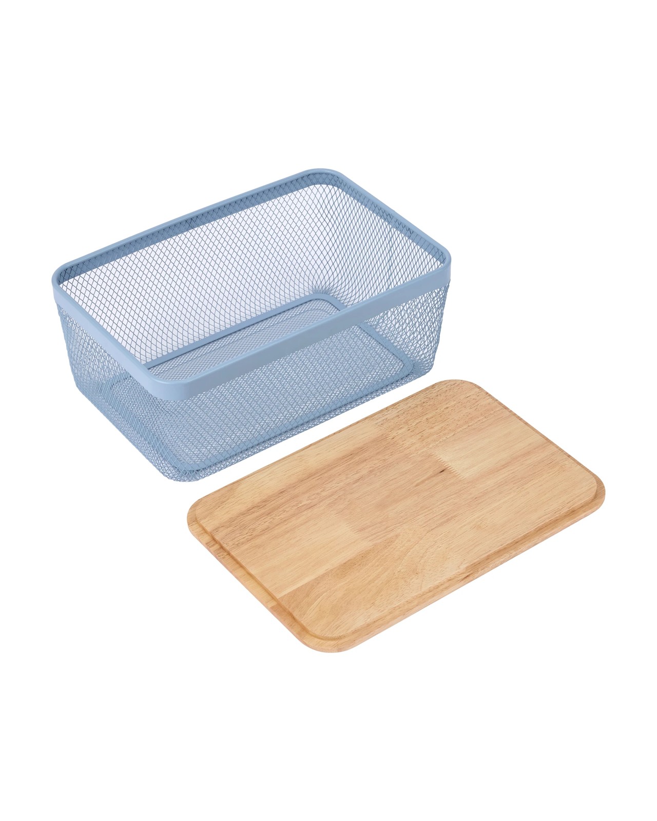 Anko Large Basket with Wooden Lid - Blue 5 of 5