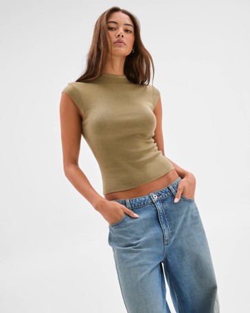 Lily Loves Cap Sleeve Knit Top