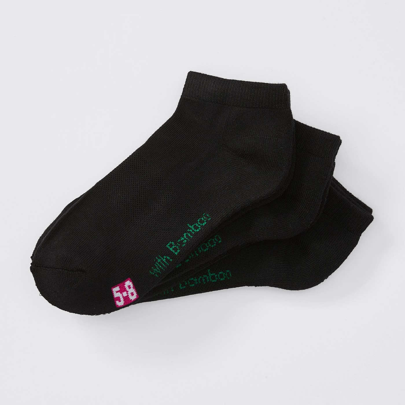 Underworks 3 Pack Low Cut Bamboo Sports Socks - Black 2 of 2