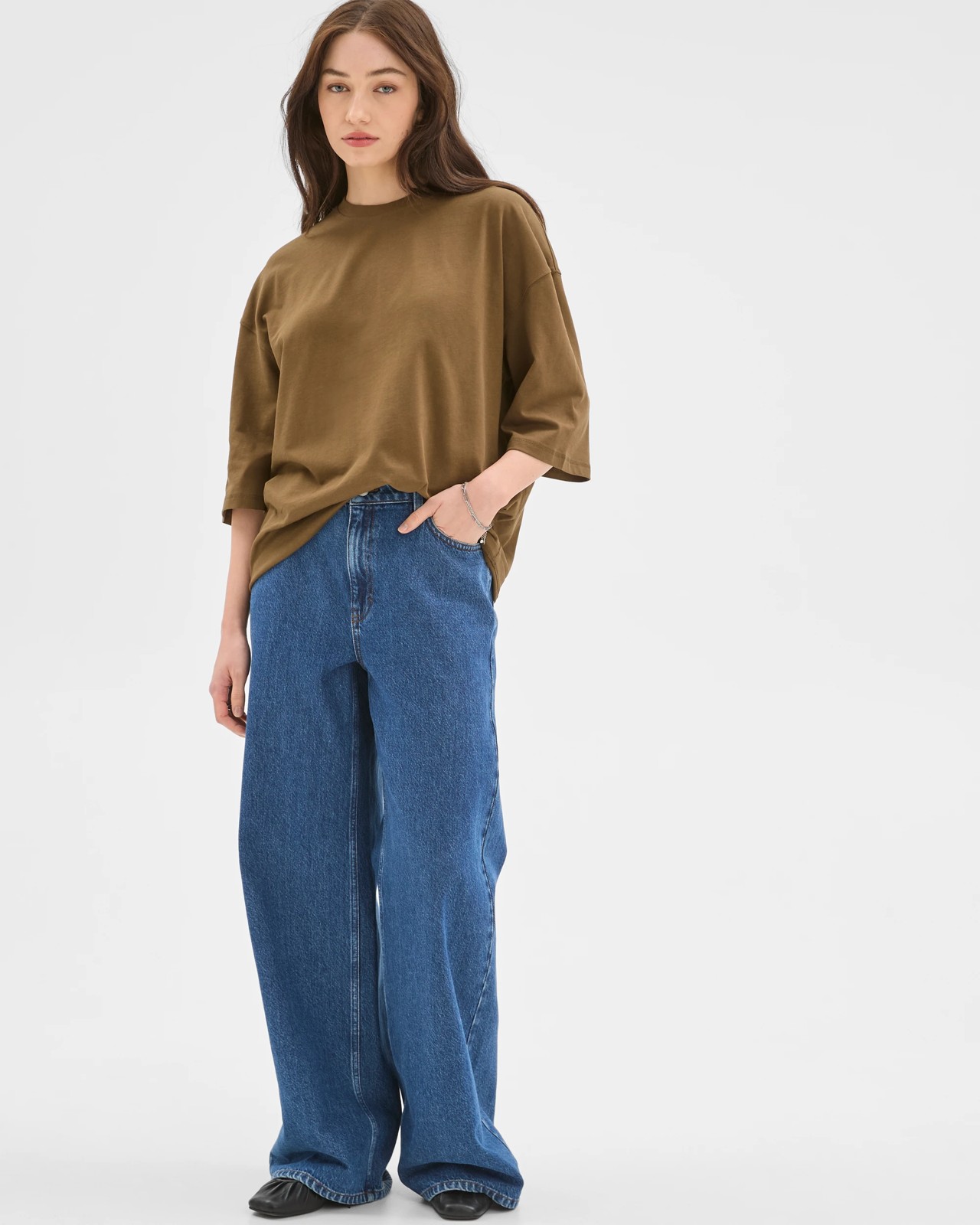 Lily Loves Australian Cotton Oversized T-Shirt - Deep Moss 2 of 6