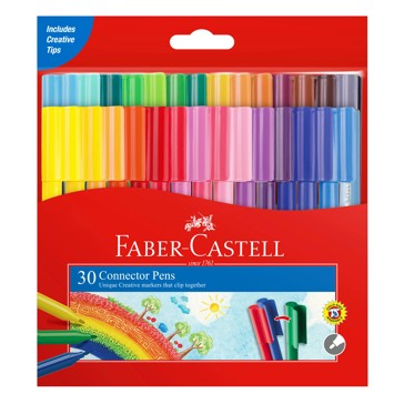 Faber-Castell Connector Pen Colour Marker Assorted 30 Pack