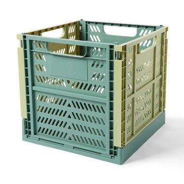 Anko Square Collapsible Crate, Green