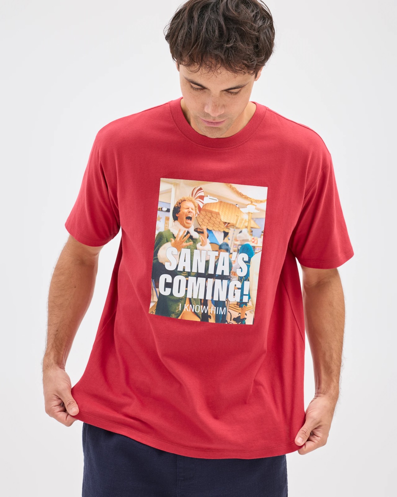 Licensed Australian Cotton Elf Santas Coming Christmas T-Shirt 5 of 5