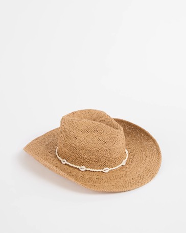 Paper Straw Bead Trim Cowboy Hat