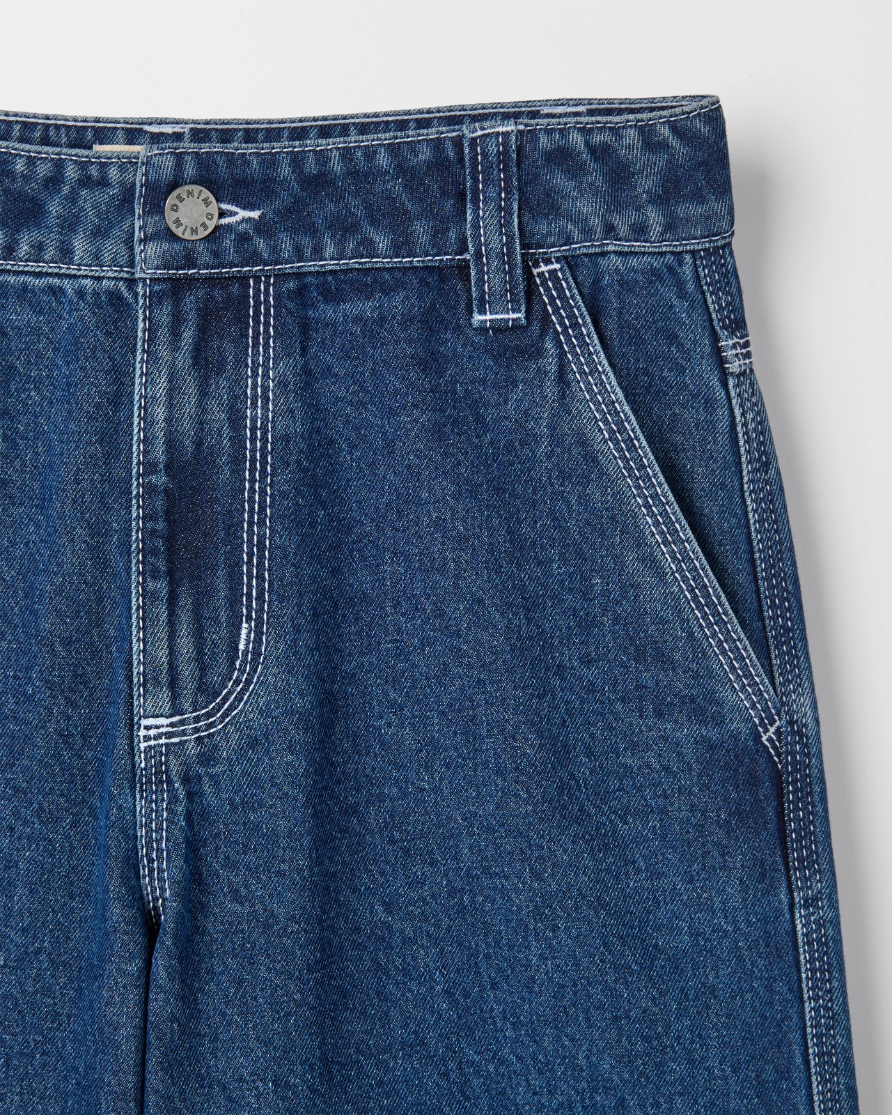 Wide Leg Carpenter Denim Jeans - Dark Blue Wash 2 of 3