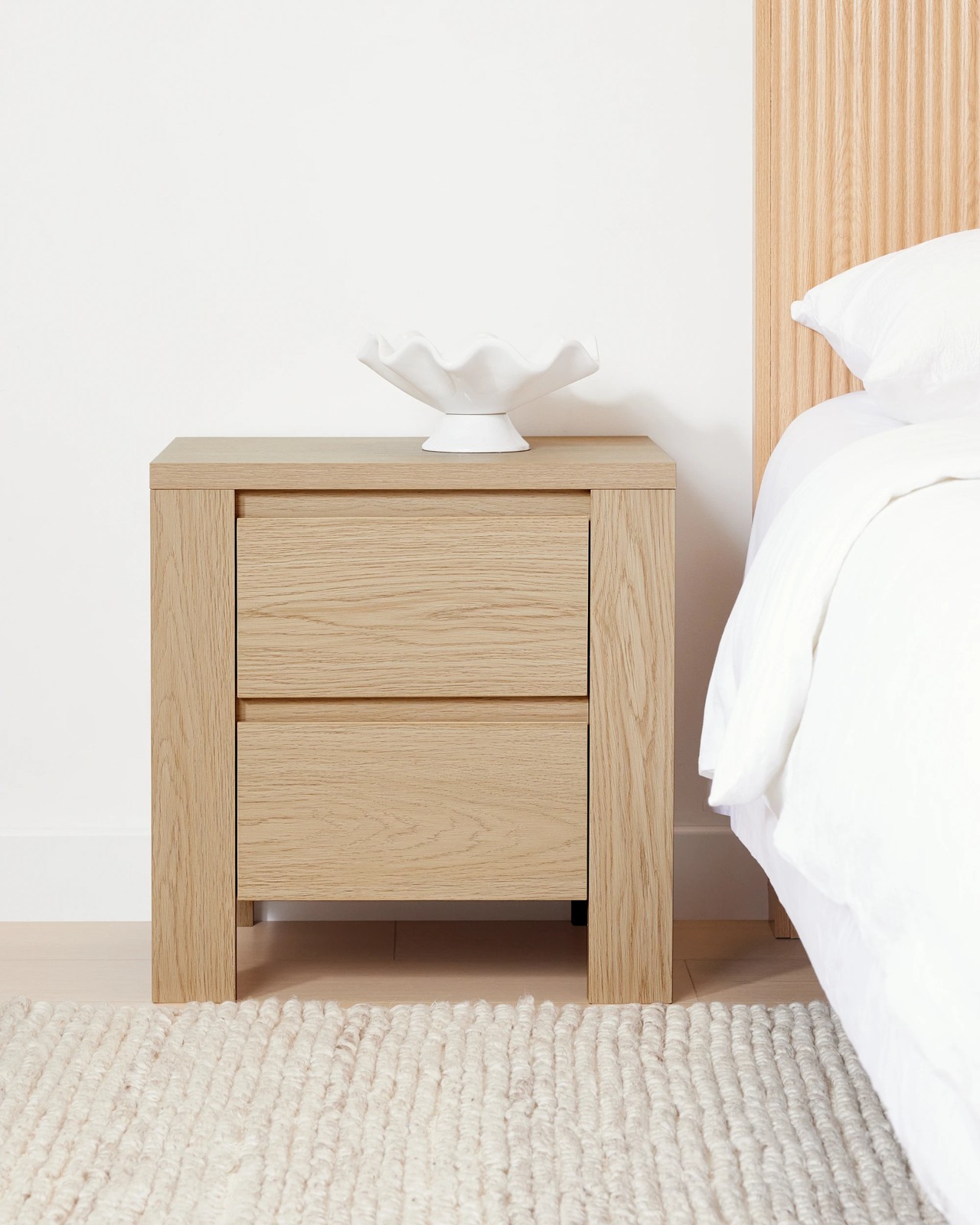 Anko Tide 2 Drawer Bedside Table - Oak 2 of 6