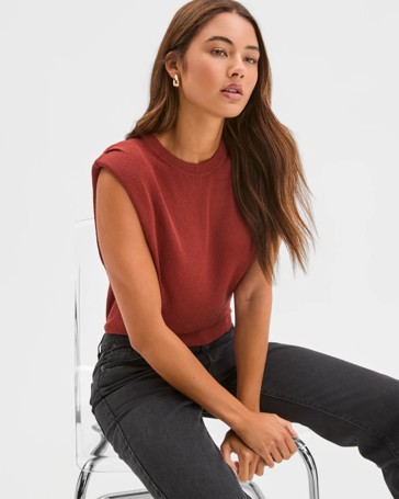 Lily Loves Extended Shoulder Knit Top