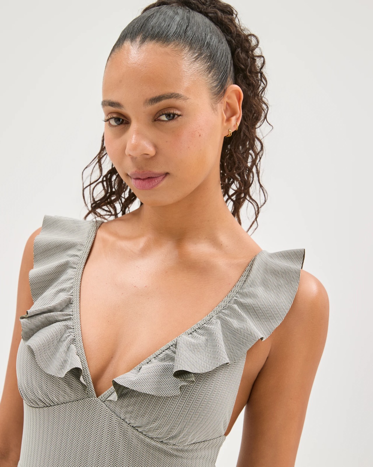 Shape Your Body Resort Frill Jacquard One Piece Swimsuit 3 of 5