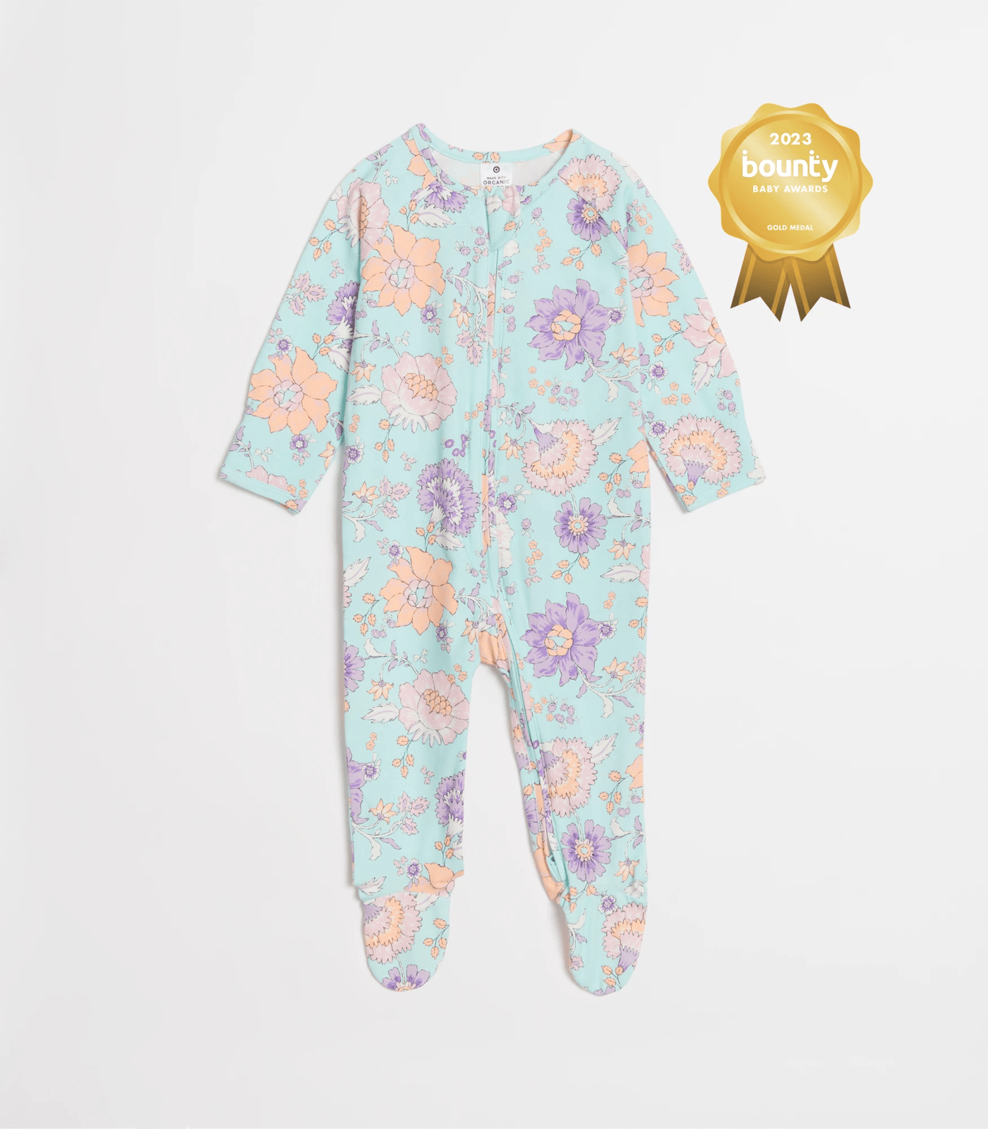 Baby Organic Cotton Print Zip Coverall 2 of 5
