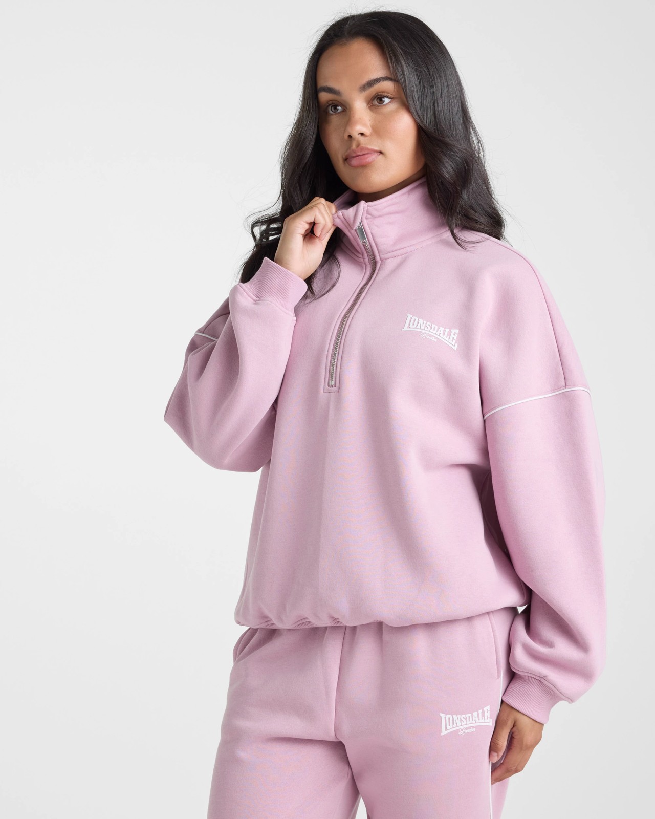 Lonsdale London 1/4 Zip Sweat ‑ Dusty Pink 4 of 5