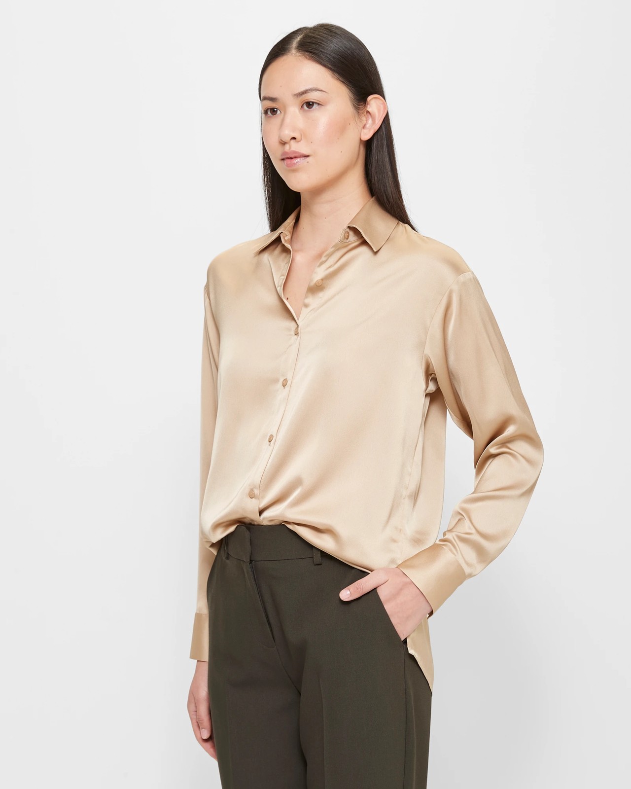 Long Sleeve Satin Shirt - Preview | Target Australia