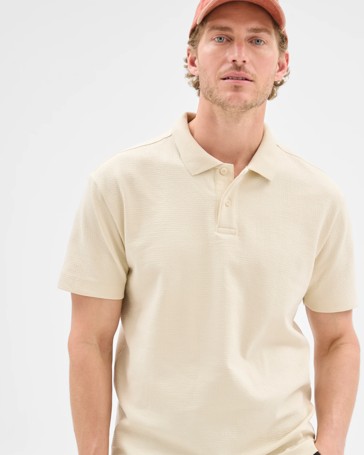 Australian Cotton Blend Textured Polo Shirt