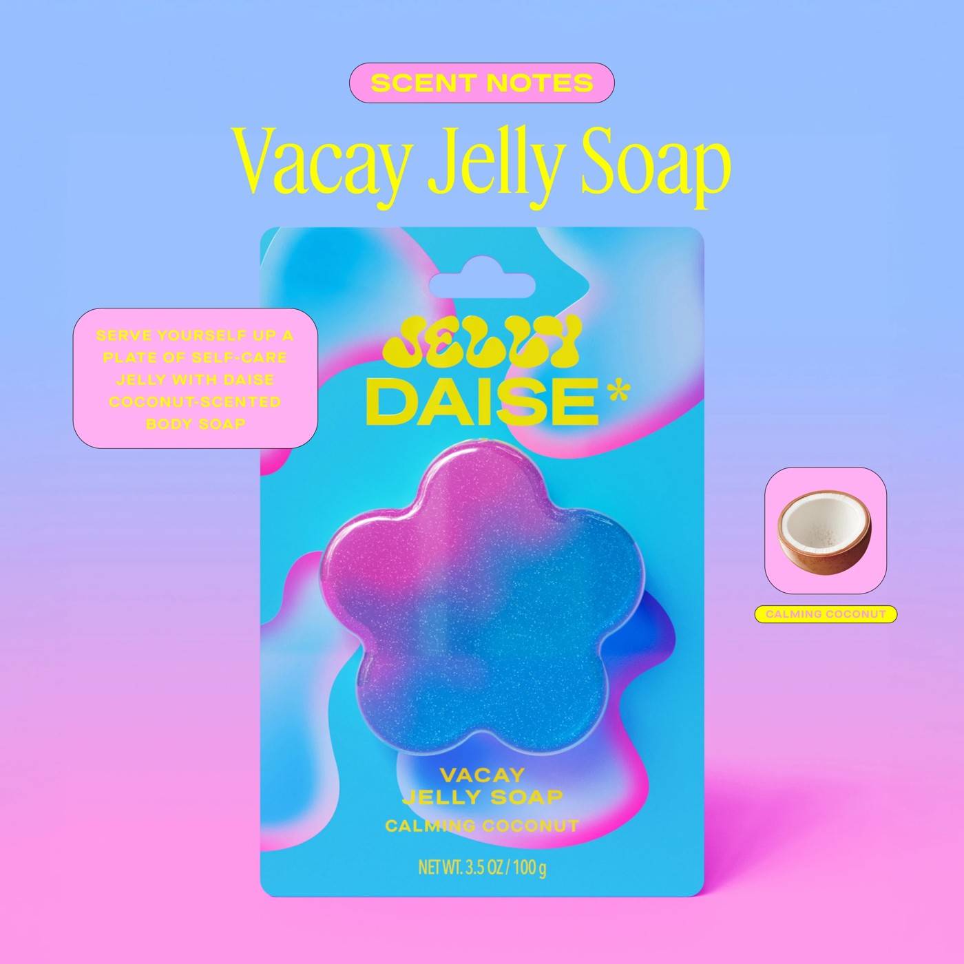 DAISE Vacay Jelly Soap 100g - Calming Coconut 4 of 6