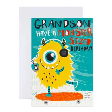 Connections from Hallmark Birthday Card - Grandson, Monster of Skateboard