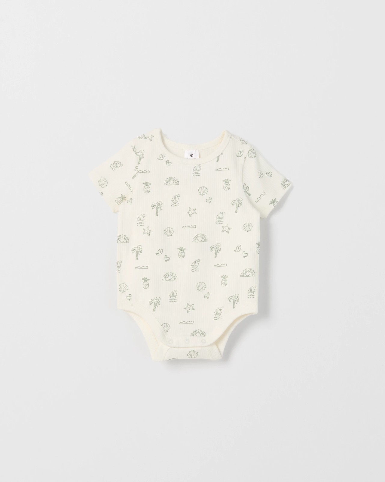 Baby Organic Cotton 3 Pack Ribbed Bodysuits - Coastal Blue 4 of 5