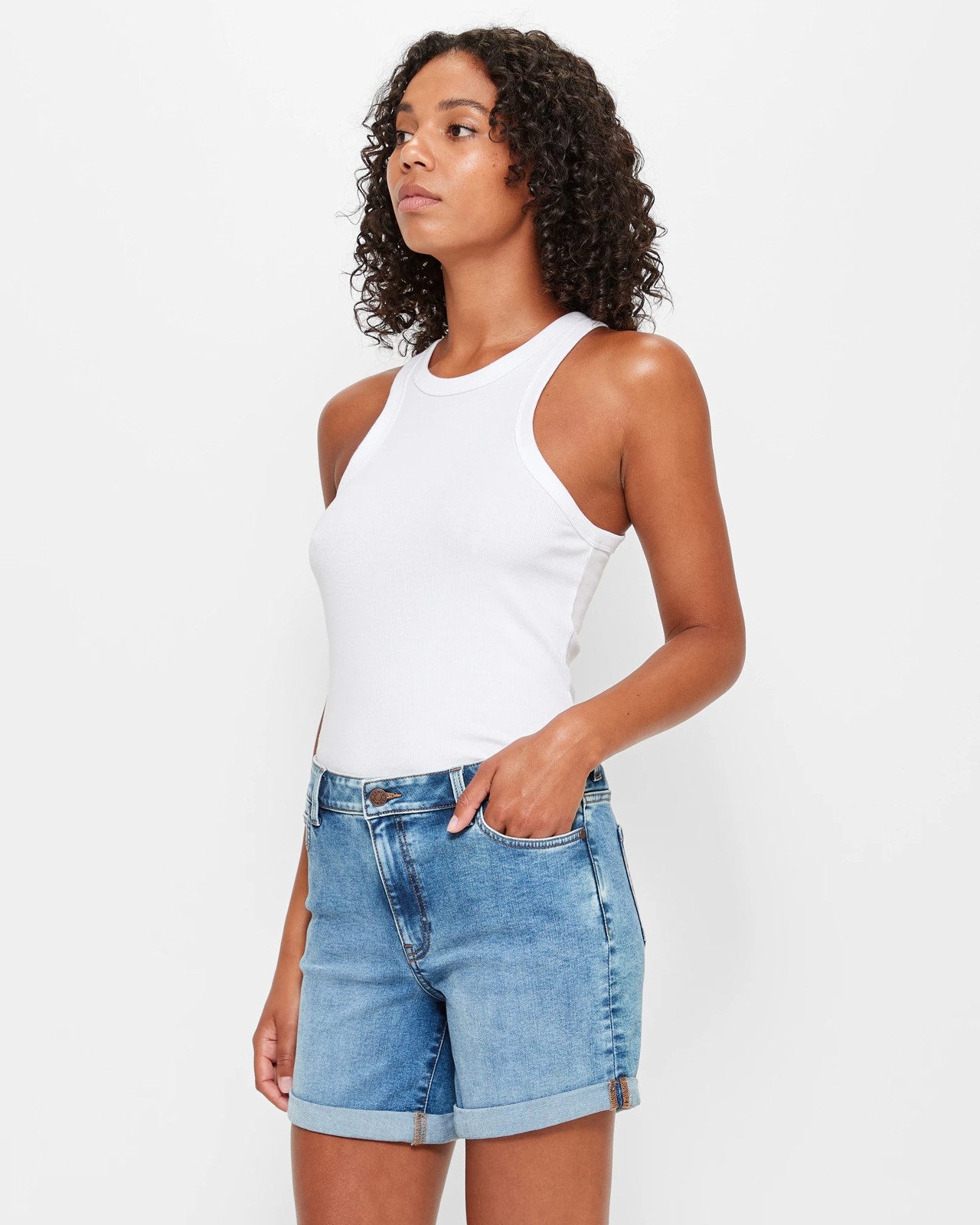 Classic Roll Cuff Denim Shorts | Target Australia