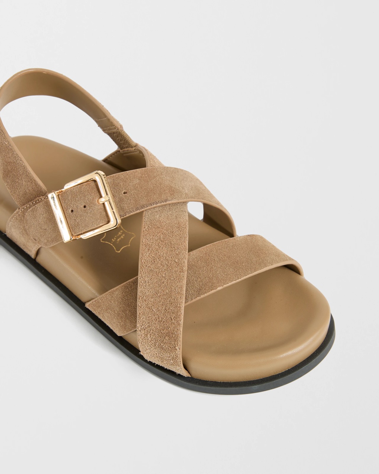 Genuine Suede Leather Strap Sandals - Danny - Taupe Suede 3 of 3